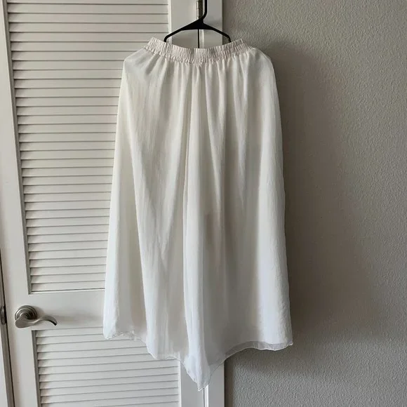 柳歌古典舞天丝白色阔腿裤S码 - Picture 1 of 4